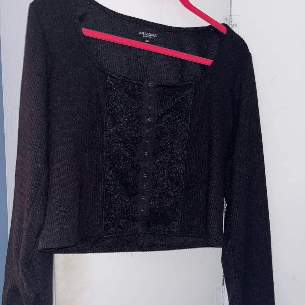 Women's Black Long Sleeve Top